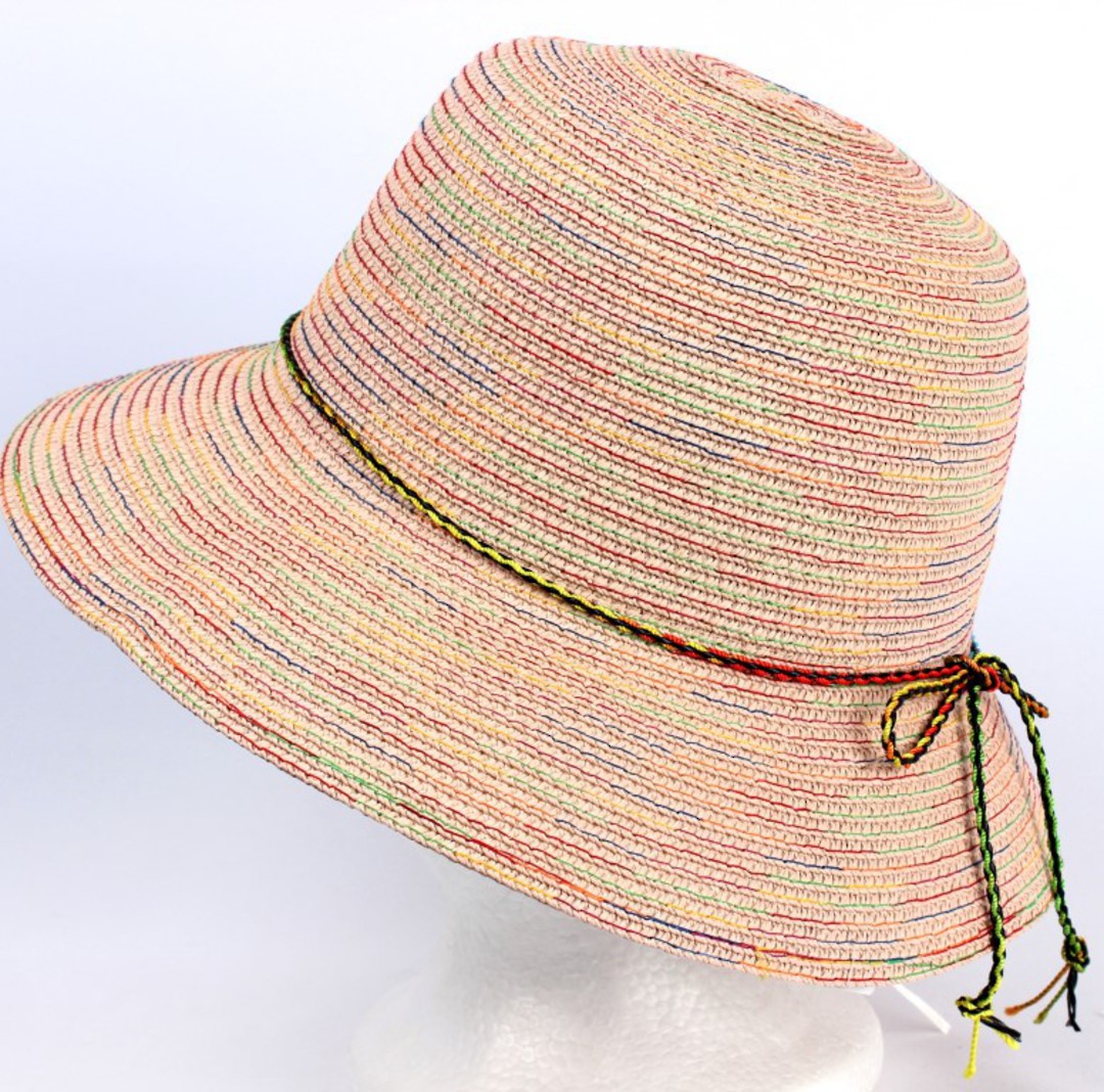 Braid hat with tie trim blush Style: H/4239 image 0